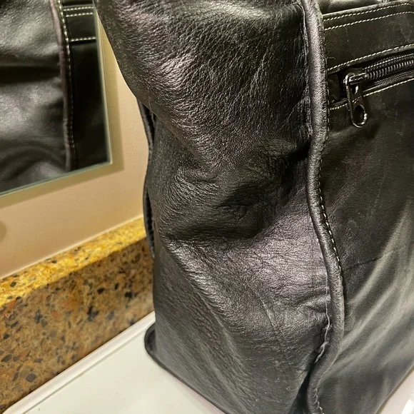 Vintage Dior Black Calfskin Leather Tote Shoulder Bag Made in Korea - Picture 4 of 14